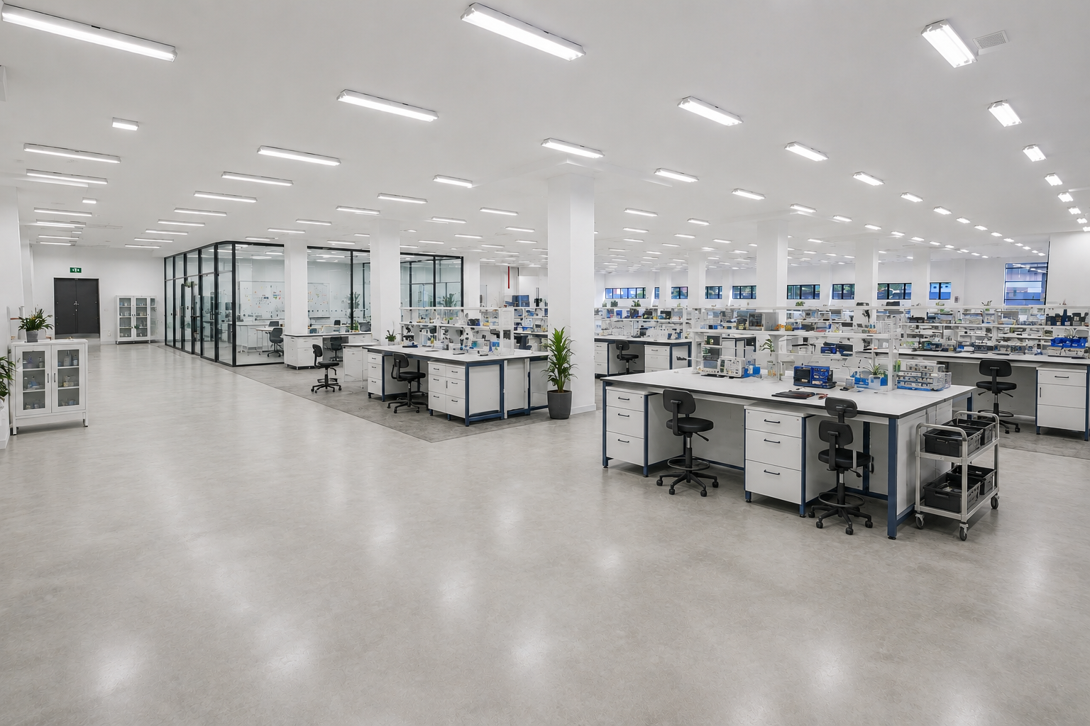 Example fit-out: R&D laboratory and light-tech workspace